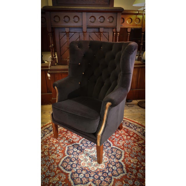 Wingback Club Chair in Leather from Tetrad Mackenzie, 2010s For Sale - Image 13 of 18