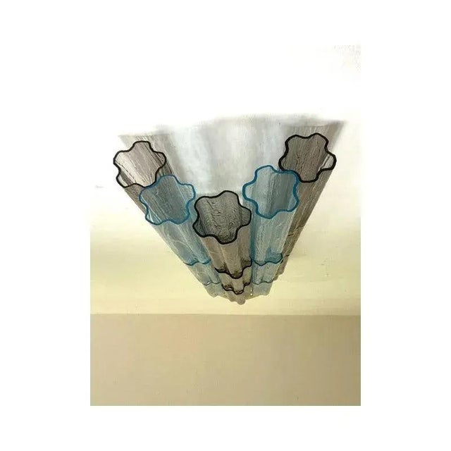 Grey and Light-Blue Murano Glass Tronchi Sconces by Simoeng, Set of 2 For Sale - Image 10 of 11