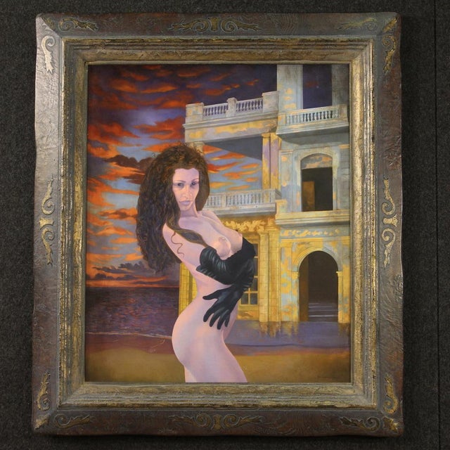 French Artist, Figure, 1990, Oil on Panel, Framed For Sale - Image 16 of 16