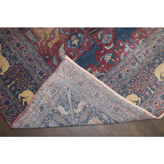 Animal Motif Persian Meshed early 20th Century Rug - 10'1" x 13'5" For Sale - Image 13 of 14