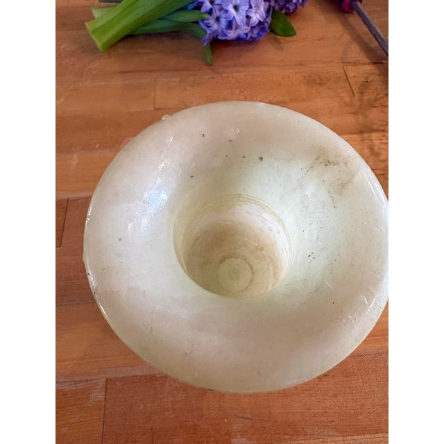 Antique Lathe-Turned Alabaster Vase / Urn – Classical Mortar Form For Sale - Image 4 of 6