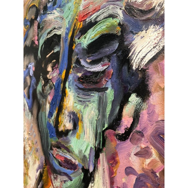 The Head of the House, Abstract Figurative Oil on Linen, Rich Bold Colors, 2012 For Sale - Image 6 of 9