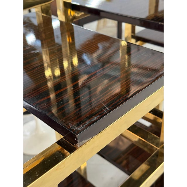 Custom Macassar Ebony and Brass Demi Lune Room Divider For Sale - Image 13 of 18