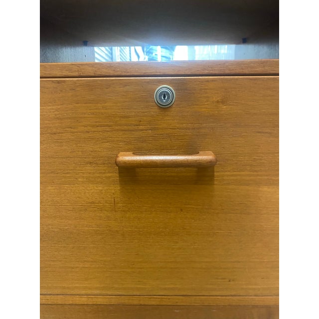 1980s Danish Teak Veneer File Cabinet. For Sale - Image 10 of 11