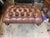 Vintage Chesterfield Syle Tufted Leather Ottoman Footstool Turned legs , sturdy and strong Approximate measures: 43''...