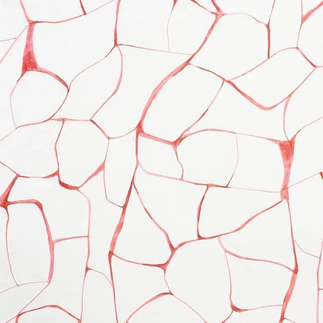 Sample - Schumacher X Porter Teleo Filigree Fabric in Coral For Sale