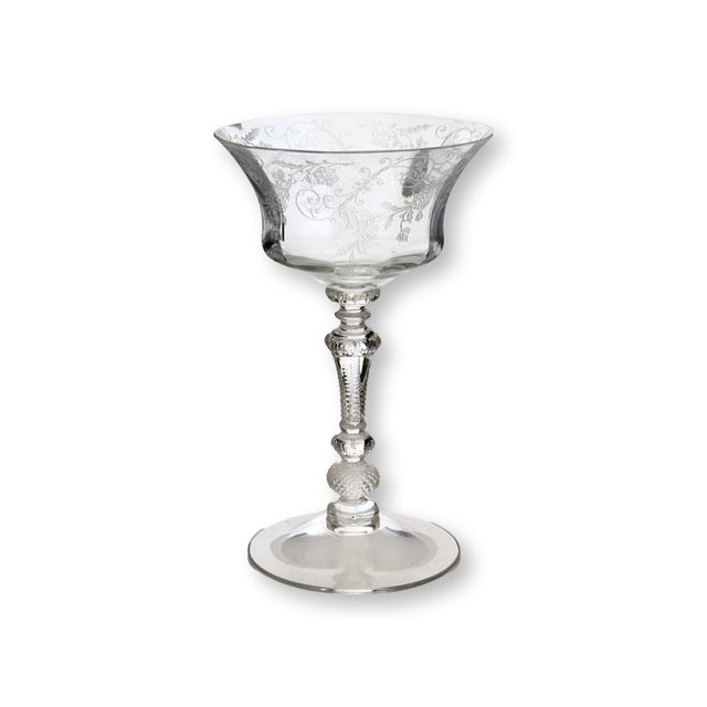 Transparent 1940s Cambridge Rose Point Stemware Set For Sale - Image 8 of 11