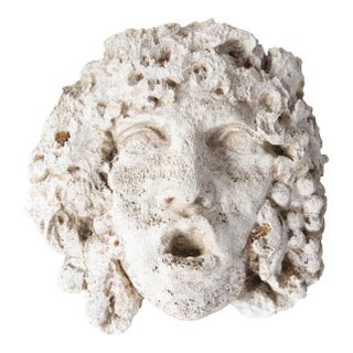Greek God Cast Stone Garden Wall Ornament For Sale