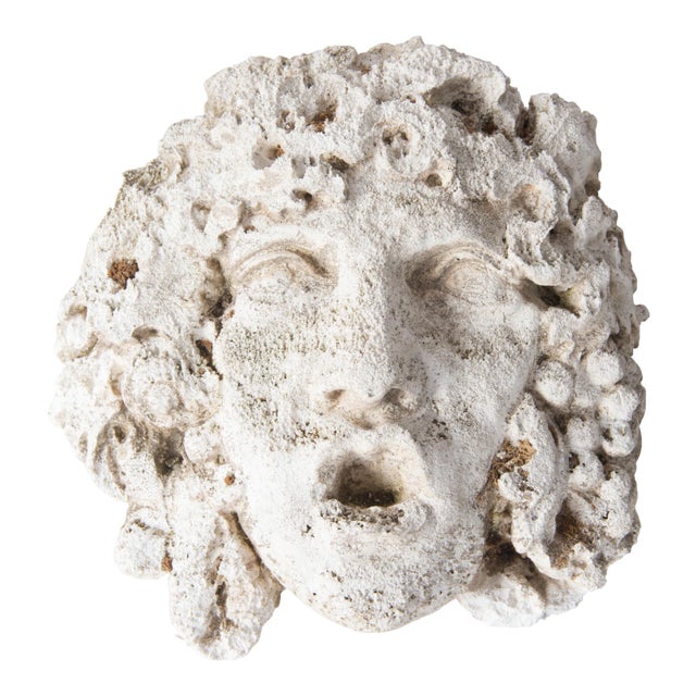 Greek God Cast Stone Garden Wall Ornament For Sale