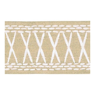 Schumacher Tikki Tape Trim in Palm - 2+ Yard Remnant For Sale