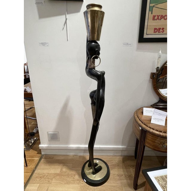 Bronze of a Nude African Lady Carrying Water in the style of Karl Hagenauer, 1970s For Sale - Image 4 of 15