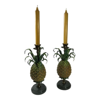 1990’s Petite Choses Pineapple Candlsticks - a Pair For Sale