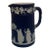 Vintage Wedgwood Cobalt Blue Dipped Jasperware Small Pitcher Jug — Classical Figures & Grapevine Relief For Sale