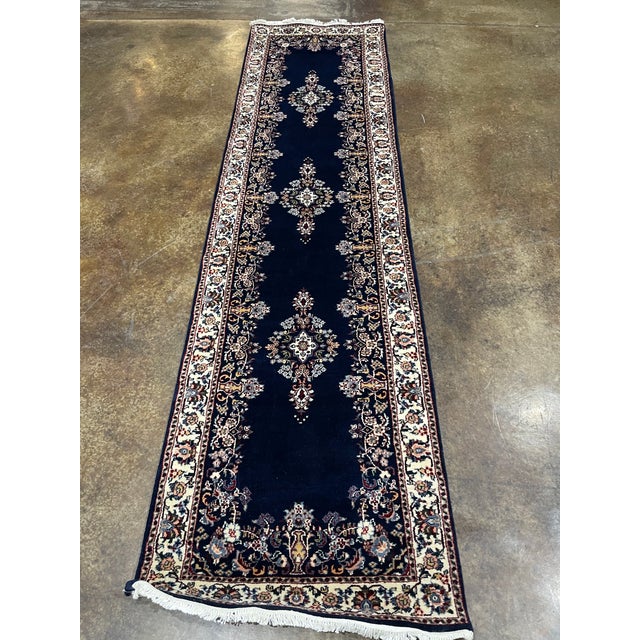 Traditional 1990s Handwoven Persian Design Indian Rug 2'6" X 9'6" For Sale - Image 3 of 6