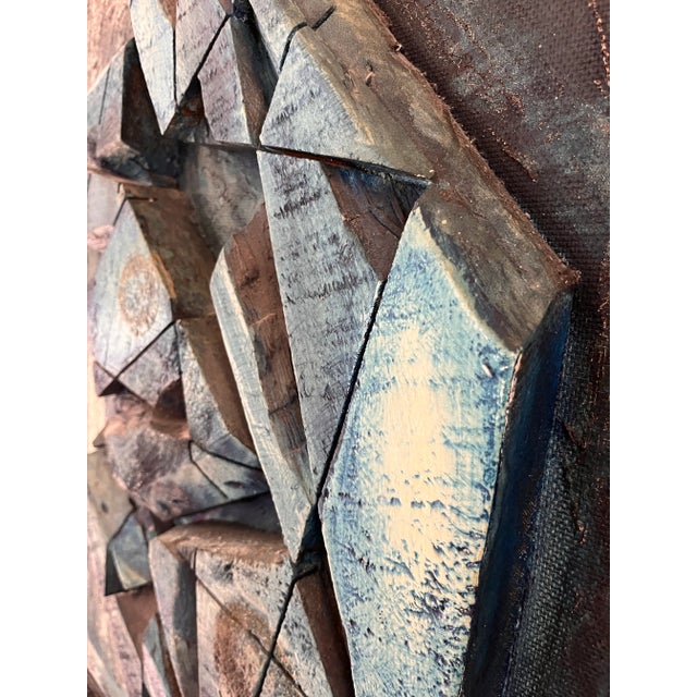 Blue Signed Mixed Media Abstract Art by Ralph Eno For Sale - Image 8 of 12