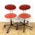 A pair of stylish retro swivel chairs on wheels, produced by KOVONA in Czechoslovakia during the 1970s. These iconic...