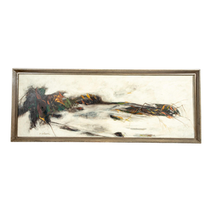 John D. Boison Large Organic Abstract Oil Painting, 49" Long