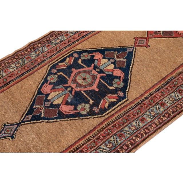 Antique Persian Bidjar Brown Handmade Wool Runner With Tribal Design For Sale In New York - Image 6 of 7