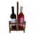 Antique French Provincial Wooden Double Wine Bottle Carrier With Glass Inserts For Sale