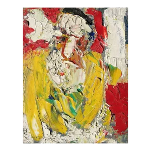 1968 Jacques Endzel the Yellow Rabbi Oil on Wood