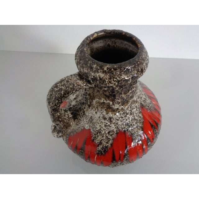 Black Glazed Lava Ceramic Handled Vase from Scheurich, Germany, 1970s For Sale - Image 8 of 16