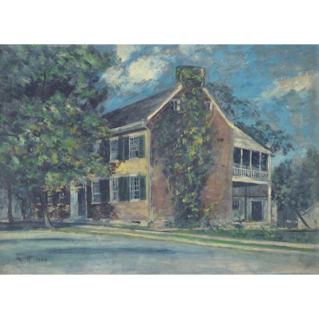 Mid-century Southern landscape of the historical Home possibly of the Artist and built by the Kentucky Governor John...