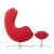 Red Mid 20th Century Arne Jacobsen for Fritz Hansen Mid Century Egg Chair With Ottoman For Sale - Image 8 of 10