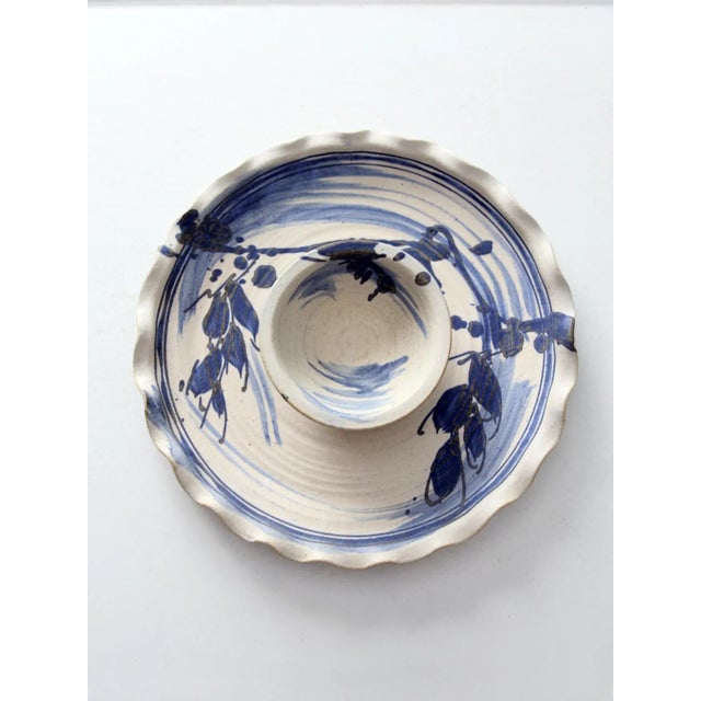 Ceramic Vintage Studio Pottery Platter With Center Bowl For Sale - Image 7 of 12