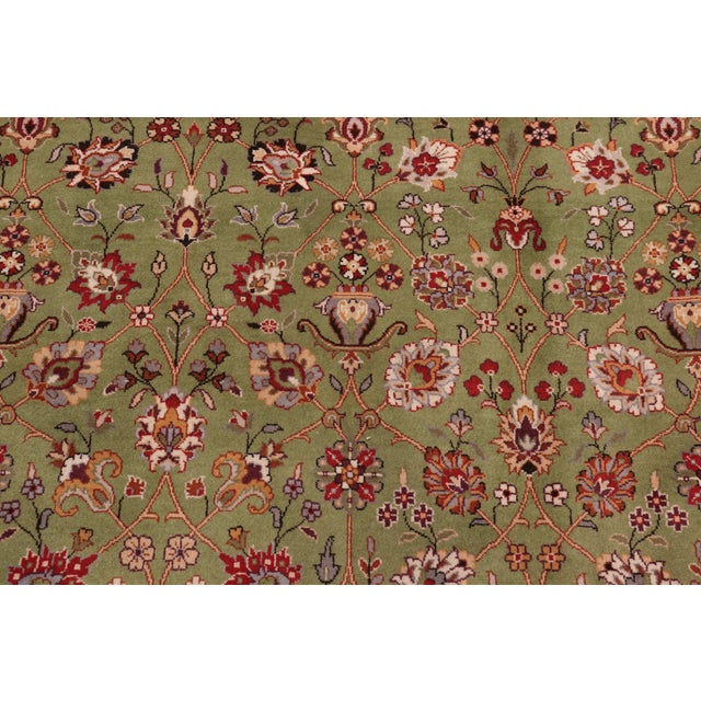 Traditional 1990's Floral Pak-Persian Green/Aubergine Wool Rug - 8'1'' X 10'0'' For Sale In New York - Image 6 of 9