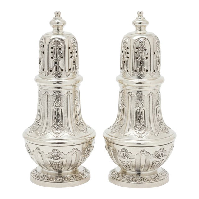 Corbell & Co. Japanese Silver-Plated Salt & Pepper Shakers – Mid-Century For Sale