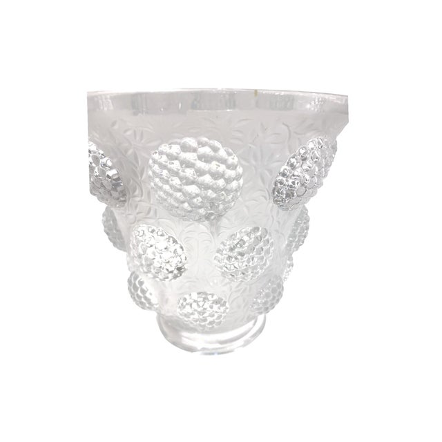 Stunning Verlys "Les Cabochons" French Art Deco Vase Early 20th Century Lalique-Style For Sale - Image 17 of 18