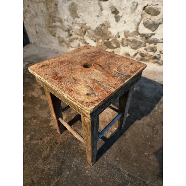 French Workshop Stool, 1900s For Sale - Image 9 of 14