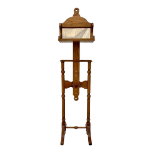 Mid 20th Century Traditional Oak Adjustable Vanity Mirror Valet Stand