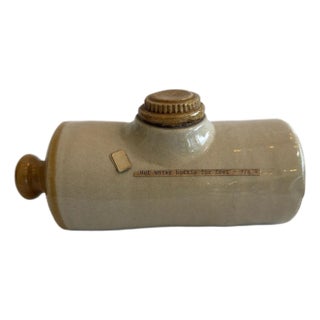 Antique Stoneware Hot Water Bottle Foot and Bed Warmer Pottery For Sale