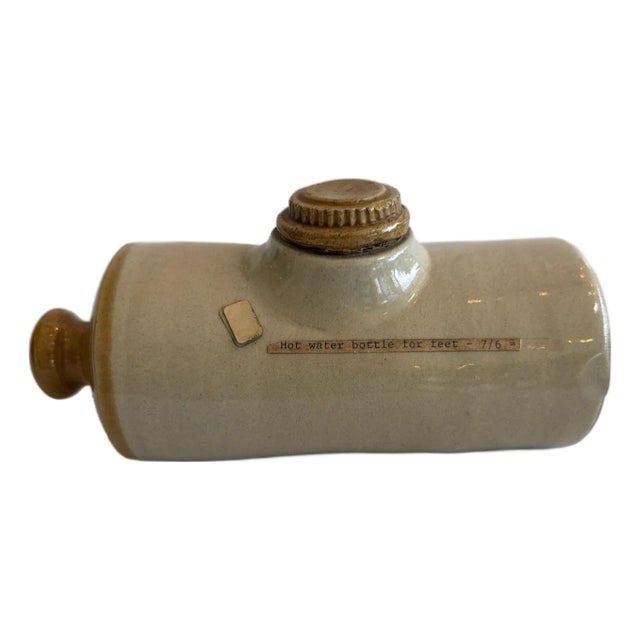Antique Stoneware Hot Water Bottle Foot and Bed Warmer Pottery For Sale
