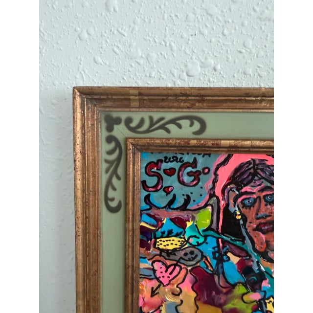Set of 2 Abstract Paintings by Serg Graff "Flower Fairy" | "Mr Umbrella" Framed For Sale In Jacksonville, FL - Image 6 of 17