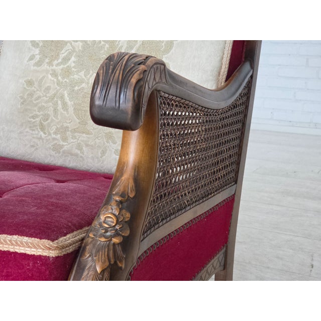 Danish Armchair in Velour and Ash, 1930s For Sale - Image 6 of 18