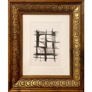 Original Abstract Charcoal Framed Drawing For Sale