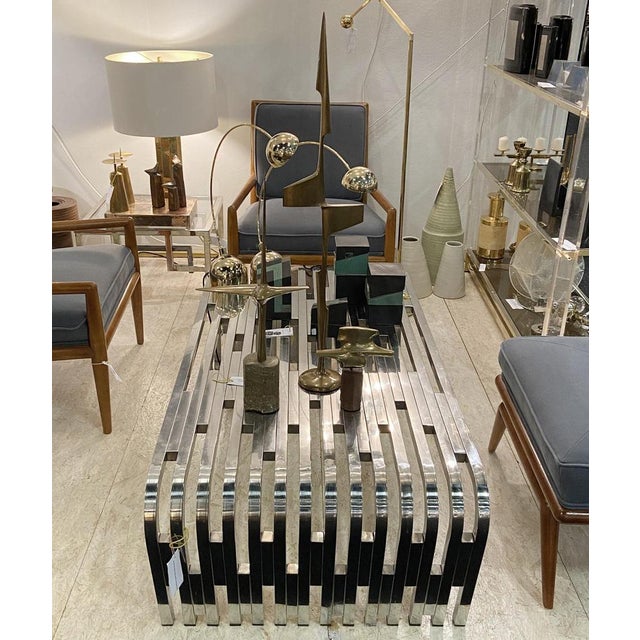 Large Sculptural Stainless Steel Coffee Table, 1970s For Sale - Image 15 of 18