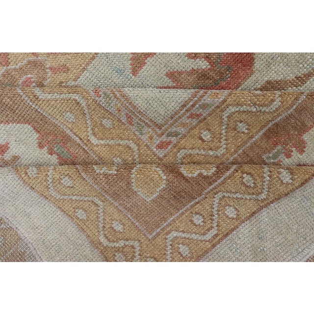 Large Turkish Oushak Rug With Silver, Brown, Soft Red, Yellow 13' X 19'6 For Sale In Atlanta - Image 6 of 13