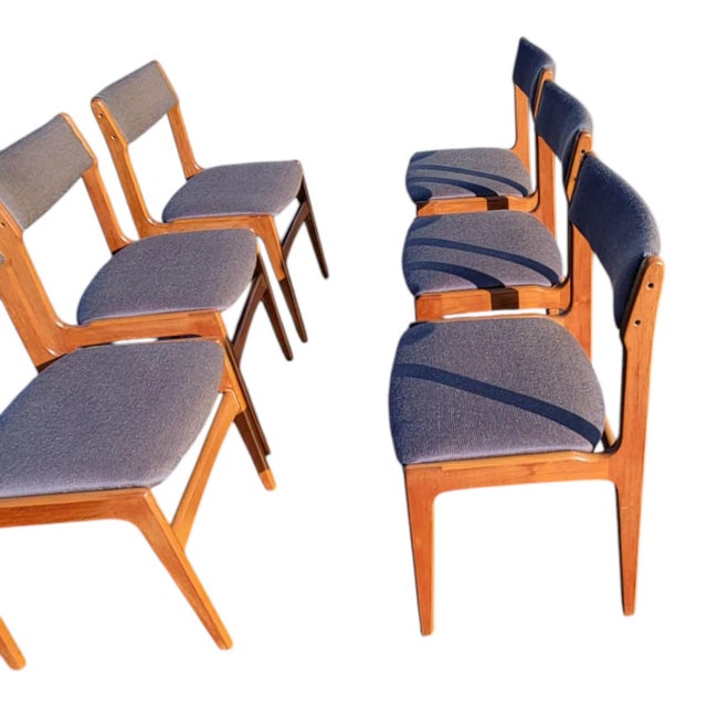 1950s Mid-Century Danish Teak Dining Table Chairs – Scandinavian Modern Set For Sale - Image 15 of 18