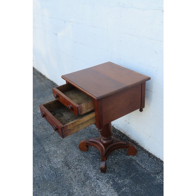 Empire Late 1800s Large Nightstand Side End Bedside Table 6278 For Sale - Image 12 of 18