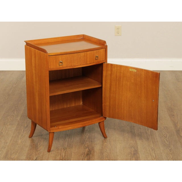 Mid 20th Century Mid Century Modern Parquetry Satinwood Nightstand Cabinet For Sale - Image 5 of 13