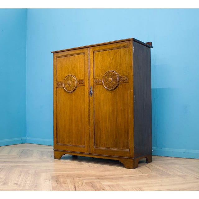 Vintage Art Deco Tallboy in Oak in the style of Heals, 1930s For Sale - Image 4 of 11