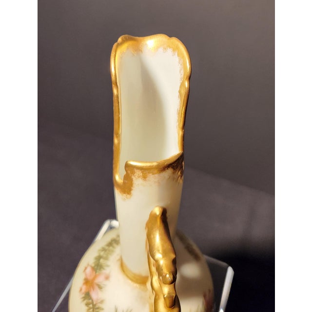 Late 19th Century Antique m.e.v. Limoges Blush Ivory Dragon Ewer – French Porcelain, C. 1891–1910 For Sale - Image 5 of 7