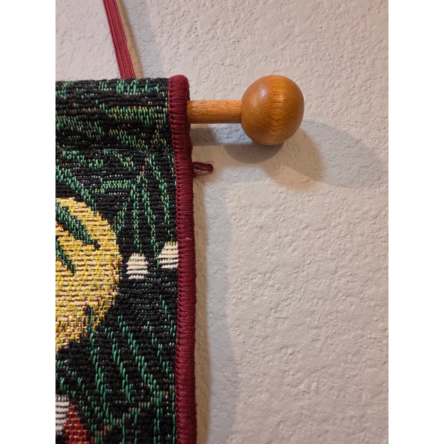 Textile Late 20th Century Woven Tapestry Holiday Cats Bell Pull Wall Hanging For Sale - Image 7 of 12