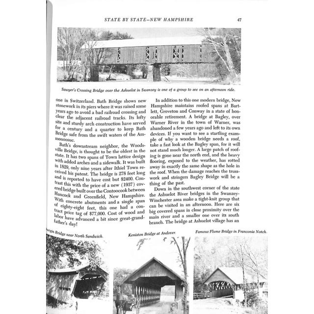 "Covered Bridges of the Northeast: The Complete Story in Words and Pictures" 1957 Allen, Richard Sanders For Sale - Image 9 of 10