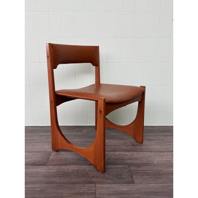 Vintage Italian Chair in Wood and Skai, 1960s For Sale - Image 10 of 10
