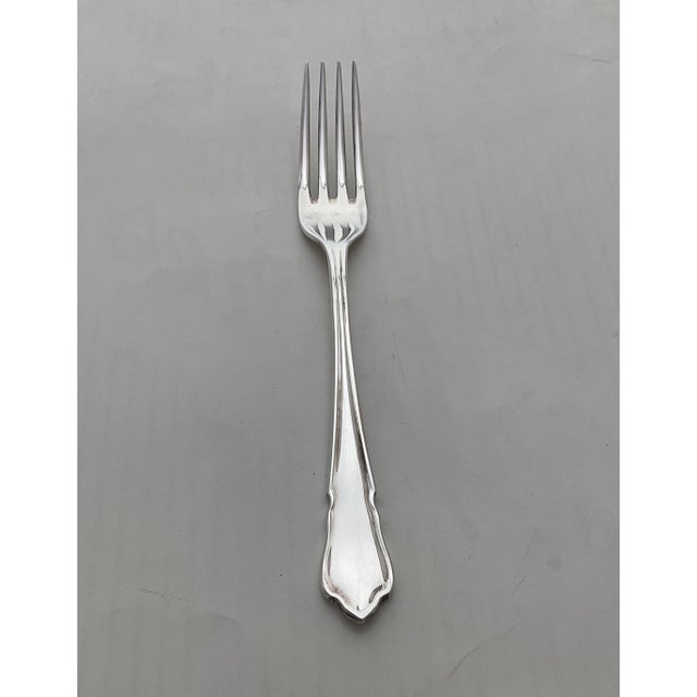 Silver New 1980s Dessert Spoon & Fork, Du Barry - Set of 12 For Sale - Image 8 of 18