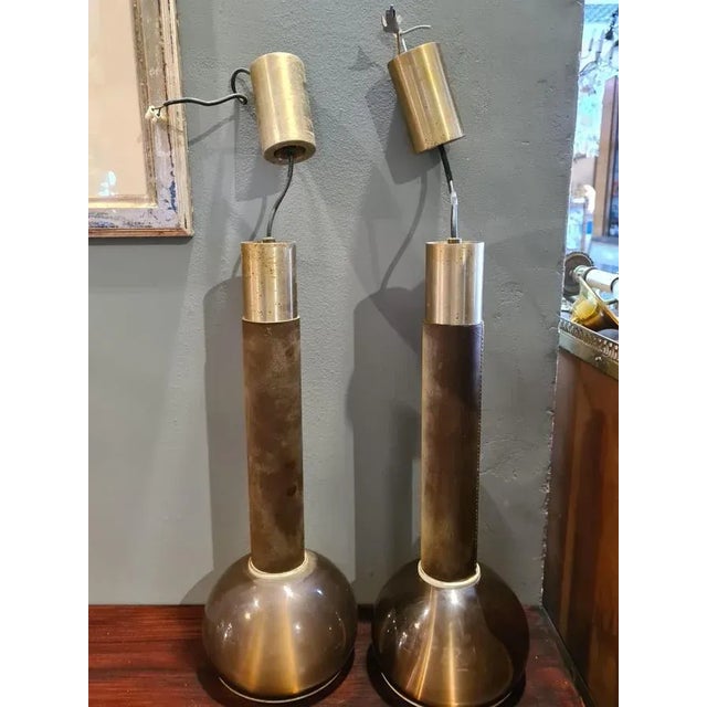 Brass & Wood Lights from Stilux, Italy, Set of 2 For Sale - Image 11 of 14
